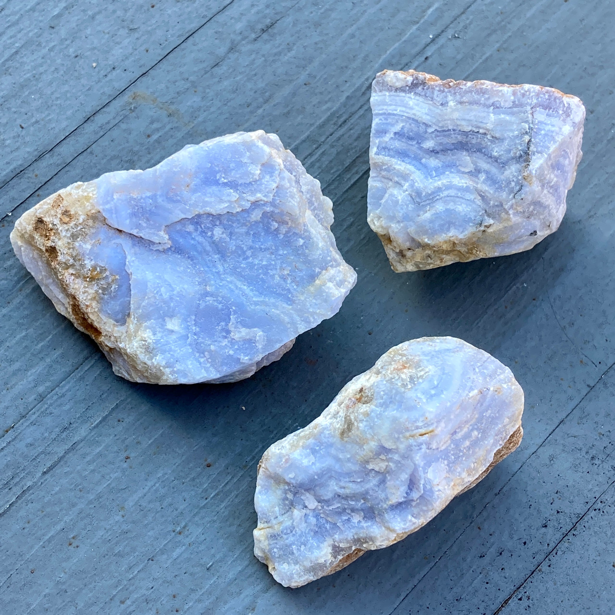 Blue Lace Agate Premium Small Rough Chunks w Druzy