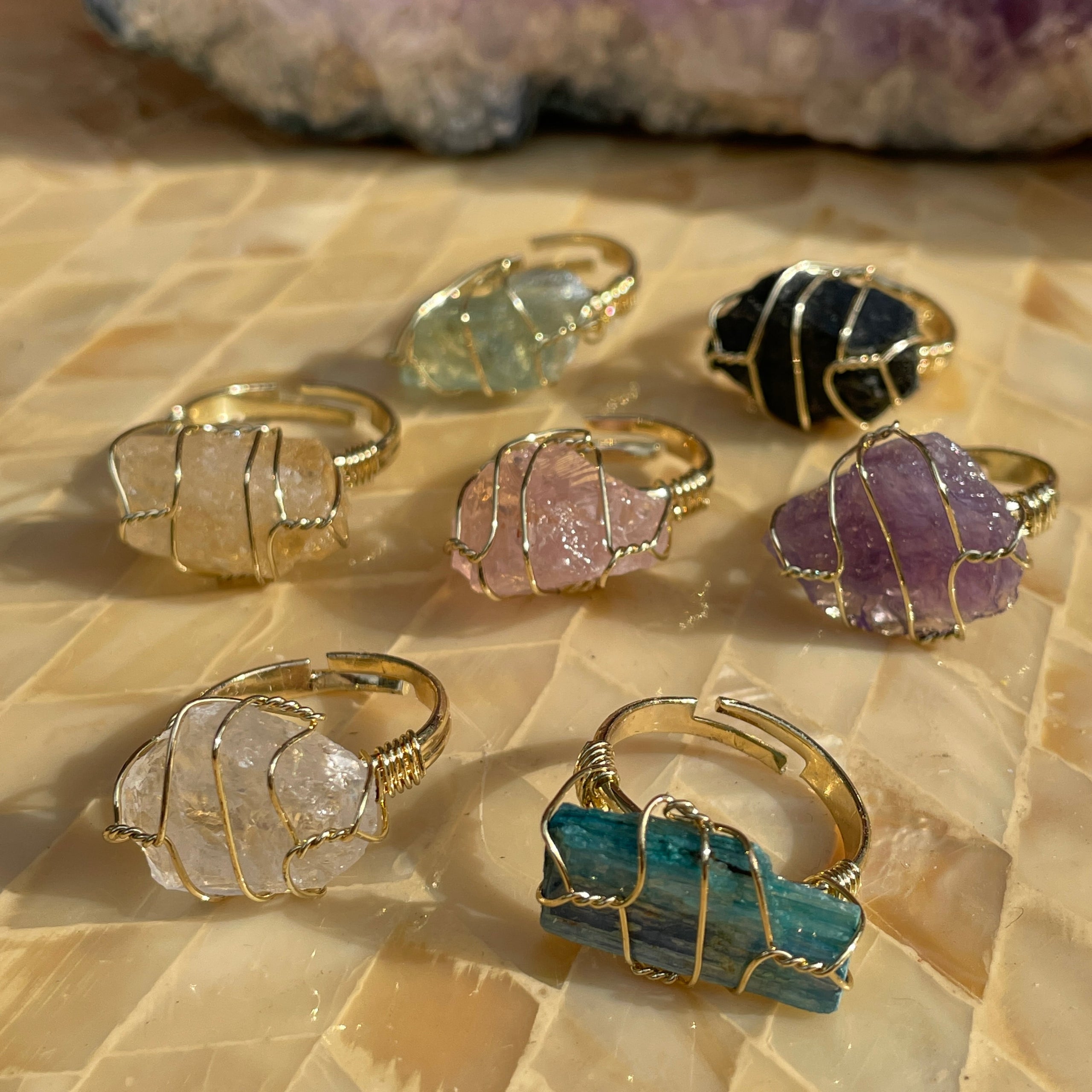 Adjustable wire wrapped rings deals